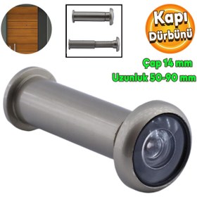 Resim NZB Ayarlanabilir Kapı Dürbünü Çelik Kapı Saten 50-90 mm Çap 14 mm 