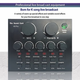 Resim V8 Pro Harici Ses Kartı - Karaoke/DJ Efektleri, Gerçek Zamanlı Ses Değiştirici & Gitar Amfi Simülatörü - Tak & Çalıştır Canlı Yayın, Podcast, Kayıt, PC/Uyumlu Ses Arayüzü - Ev Stüdyosu, KTV, Oyun Ekipmanları İçin 