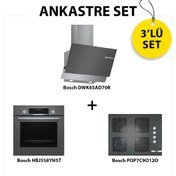 Resim Bosch Ankastre Set HBJ558YH5T, POP7C9O12O, DWK66pj70 