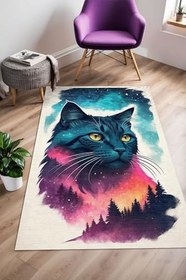Resim Catmes Şönil Oyuncu Odası Halısı Kaymaz Pamuk Tabanlı Yıkanabilir Antibakteriyel Gamer, Gaming Halısı 120x180 