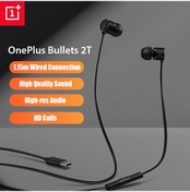 Resim Xindoker Oneplus Bullets 2t Type-c Kulak İçi Kulaklık, Yüksek Kaliteli Ses, Manyetik Kontrol, Usb Şarj, 1.15m Kablolu, Siyah 2T 