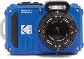 Resim KODAK PIXPRO WPZ2 15M Su Geçirmez Fotoğraf Makinesi - 16MP, 4x Optik Zoom, 1080P Full HD Video (Mavi) 