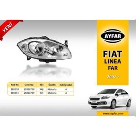 Resim Ayfar Far Sag Motorlu Fıat Lınea 07 / MR00-AYF-101110 