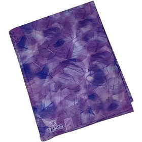 Resim Mim Eşarp Valino Vual Twill Fular 45x110 Cm - Yaprak Desenli, Hafif Ve Nefes Alabilir Şal Menekşe - Mor 