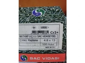 Resim Tc Ysb Matkap Uçlu Tam Diş Sac Vidası 4.8X13 - 500 Adet 