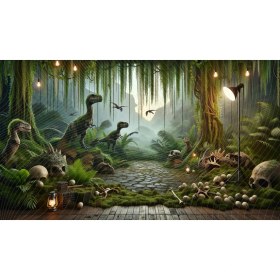 Resim Venspor Dinozor Temalı Arkaplan 200 x 150 cm Fon Duvar Örtüsü 