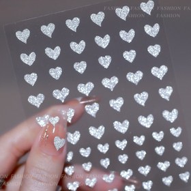 Resim Glitter Star Heart Butterfly Tasarımı Tırnak Sanatı Çıkartmaları, Tırnak Sanatı Dekorasyonu için Kendinden Yapışkanlı Tırnak Sanatı Çıkartmaları, Kadınlar ve Kızlar için Tırnak Sanatı Malzemeleri 