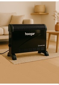 Resim Hoogar German Ch-2000 Black Homojen Teknoloji Yeni Nesil Fanlı Konvektör Isıtıcı Düşük Tüketim 