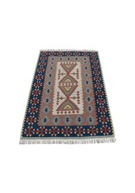 Resim Kilim Antik El Dokuma Yün Balıkesir Kilimi 0125 - Vintage - Çok Renkli 