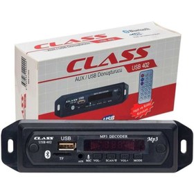 Resim Class Usb 402 Oto Araç Teyp Aux Usb Sd Çevirici Bluetooth 