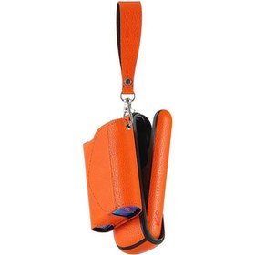 Resim Zigver Sigara Saklama Çantası Aksesuarları Ile Iqos Iluma Için Kapı Kapağı Ile Renkli Pu Deri Kılıf Orange 