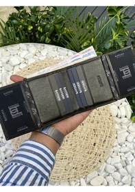 Resim Bayderi Cacna Hakiki Deri Kibar Erkek Cüzdan - Yeşil 