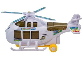 Resim Oyuncak Helikopter Işıklı Sesli Beyaz Sevimli Helikopter 23 CM 