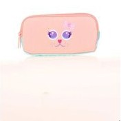 Resim Kaukko Kids 3 Bölmeli Cute Face Cat Kalem Çantası 