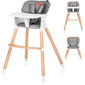 Resim Koen 2'si 1 Arada Ayarlanabilir Çocuk Sandalyesi, Çıkarılabilir Tepsi, 5 Noktalı Kemer, 6-36 Ay, 15kg’a Kadar - Gri 