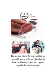 Resim Ekstra Güçlü 24 Parça Kolay Pratik Araba Bisiklet Motosiklet Soğuk Yama Lastik Tamir Yaması Seti Diğer 