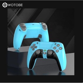 Resim Kablosuz Wireless Ps4 Android iOS Uyumlu Switch Pc Uyumlu Six-axis Oyun Kolu Joystick Mavi 