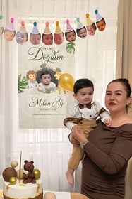 Resim Kişiye Özel Fotoğraflı Doğum Günü Duvar Örtüsü (#22) - 280 x 150 