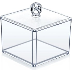 Resim Şeffaf Kare Akrilik Pamukluk, Şık ve Kullanışlı Tasarım 