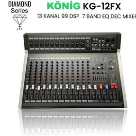 Resim König Kg-12 Fx 13 Kanal 99 Dsp 11 Xlr Mono Channel Diamond Serisi Dec Mixer 