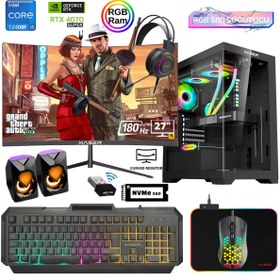 Resim Xsr843 i5 12400F 27" 16GB RAM 512GB M.2 NVMe SSD 12GB RTX4070 SUPER Sıvı Soğutma FreeDOS Oyun Bilgisayarı 