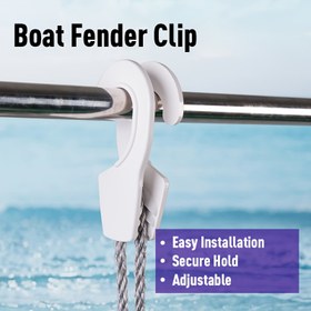 Resim Kolay Çıkarılabilen Tekne Fender Askısı - UV Dirençli, Hızlı Klipsli Deniz Tampon Kancası, Kolay Ayarlanabilir Beyaz ABS İskele Fender Tutucu 