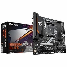 Resim Gigabyte B550M Aorus Elite DDR4 4733 MHz OC M.2 DVI/HDMI PCIe 4.0 AM4 mATX Anakart 