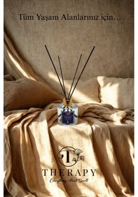 Resim Therapy Smell, Ocean Blue - Lüks Çubuklu Oda Kokusu / 120 Ml / Extra Clear Silindir Cam Şişe / Metal Altın Kapak / Hediyeli Okyanus 