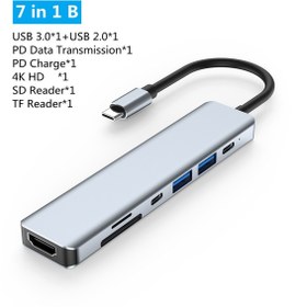 Resim Dynego 7 In 1 Sd Usb Type-c Hub Hdmı Girişli Macbook Çevirici Çoklayıcı 