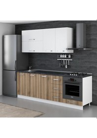 Resim Minar 235 Cm Mutfak Dolabı Beyaz Dore 235-D6 Beyaz 