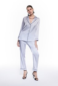 Resim Carmen İpek Pijama Takım Bebek Mavisi - Medium / Bebek Mavisi 