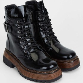 Resim Tamer Tanca Kadın Hakiki Deri Siyah Rugan Casual Bot 775 2315 Bn Bot Sk23/24 Sıyah Krsk Rgn Siyah 