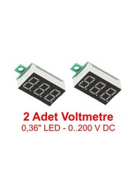 Resim Panel Sayısal Voltmetre 0.36" 3 Haneli Led Display Dc 0-200V 