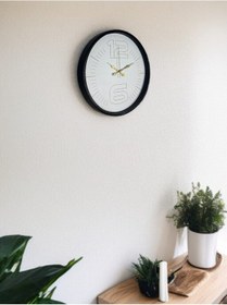 Resim 36 Cm Siyah Sade Zarif Duvar Saati Açık 