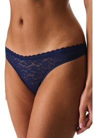 Resim Penti Lacivert Easy Lace Dantel V Model Brazilian Külot 