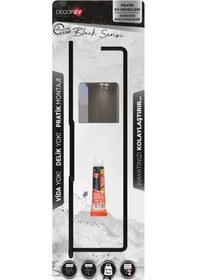 Resim Decorev Dc-5057 Dekoratif Siyah Havluluk Kâğıt Havluluk Metal Askı Siyah Yapışkanlı Gri 