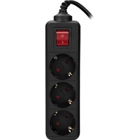Resim S-Link SPG3-X-3 1.5 m 3'lü Akım Koruyucu Kutu Siyah Priz 