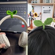 Resim 1 adet El Yapımı Hobi Yaprağı Çıkıntısı - Çok Amaçlı Kumaş Organizer Aksesuarı Kulaklık, Kablo Yönetimi ve Yer İşareti için - Yeşil Dekoratif Pırlanta Hediyeler ve Giyim için 