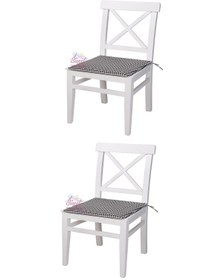 Resim 2 Adet Ahşap Arin Sandalye Beyaz Sökülebilir Oturum 