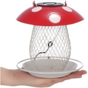 Resim Opulentliving Güneş Enerjili Mantar Kuş Yemliği - Kırmızı Şık Dekorasyon Kırmızı 