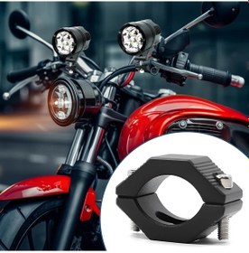 Resim Hightower Universal 23-35mm Motosiklet Sis Farı Braketi Siyah 1 Adet Alüminyum Ayarlanabilir 