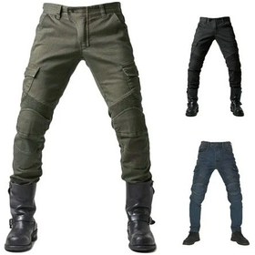 Resim Sıvı K1353 Motosiklet Rider Dört Mevsim Streç Denim Yarış Pantolon - Mavi, M 