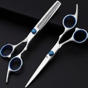 Resim 2 adet Profesyonel Saç Kesme Makası Seti - 15.24 cm, Tüm Saç Tipleri için Hassas Kesme ve İnceltme Makasları, Hipoalerjenik Berber Araçları 