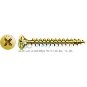 Resim 4,0x20 Mm. Havşa Başlı Sunta Mdf Vidası Altın Sarı-200 Adet 