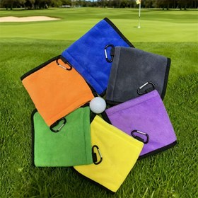 Resim 1 adet Golf Sopası Havlusu - Karabina Kancalı Hızlı Kuruyan Mikrofiber Temizleme Bezi, 14.99cm x 14.99cm Taşınabilir Golf Havlusu Kum, Çamur, Kir ve Ter Temizliği için, Dış Mekan Spor Havlusu, Dayanıklı Havlu, Spor Havlusu, Spor Meraklıları 