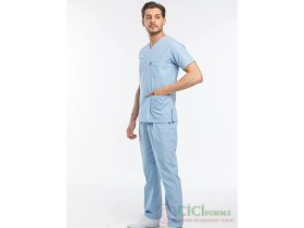 Resim Cici Forma Zarf Yaka Açık Mavi Renk Erkek Takım 