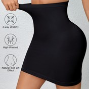Resim Kadınlar için Yüksek Bel Karın Kontrol Etek - Şık Beyaz, Esnek Naylon/Elastan Karışımı, Doğal Kalça Kaldırma ile Zayıflatan Bodycon Tasarım, Elde Yıkanabilir, Durum Elbise Etek|Şık Kalem Etek|Dikişsiz Tasarım 