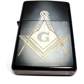 Resim Genel Markalar Mason Masonic G Gönye Pergel Benzinli Siyah Çakmak Silinmez Kazıma Resimli 