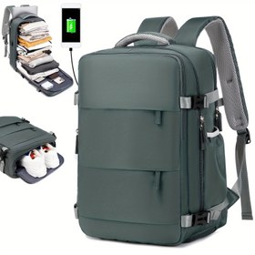 Resim Bayan Laptop Sırt Çantası, Havayolu Onaylı Seyahat Çantası, USB Şarjlı Üniversite Sırt Çantası, 15.6 İnç Dizüstü Bilgisayara Uygun Ayakkabı Bölmeli Sırt Çantası, Okula Dönüş Sırt Çantası. 