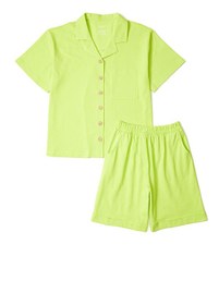 Resim Neon Yeşil Unisex Çocuk Pijama Seti 